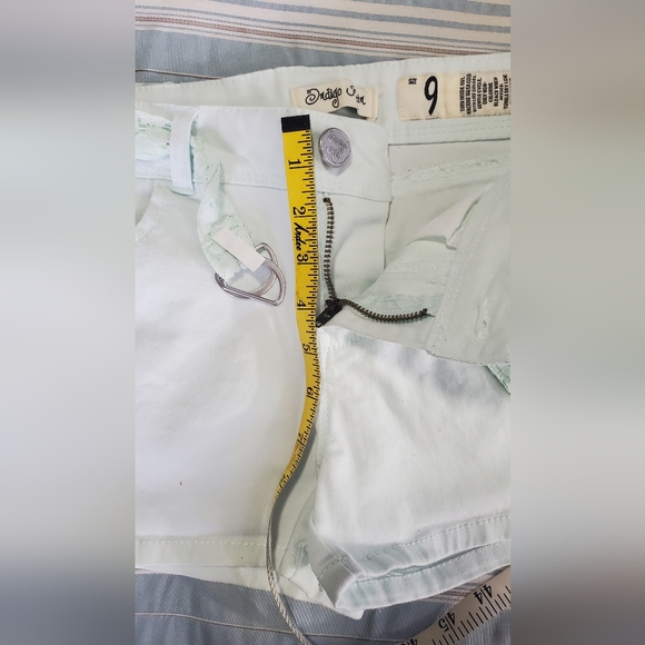 Indigo Rein Light Mint Green Low Rise Short Shorts with Lace Belt - Picture 7 of 11